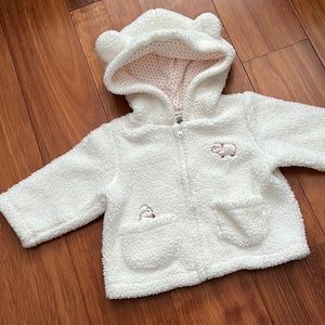 Vintage 🐑 Fuzzy Sweater with Lamb Print & Hood